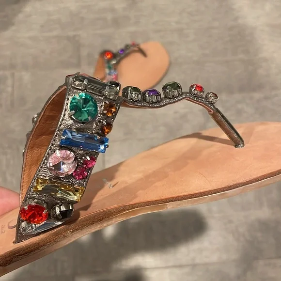 JEFFREY CAMPBELL Ibiza Naples Multicolor Jewel Embellished Sandals - Picture 10 of 16